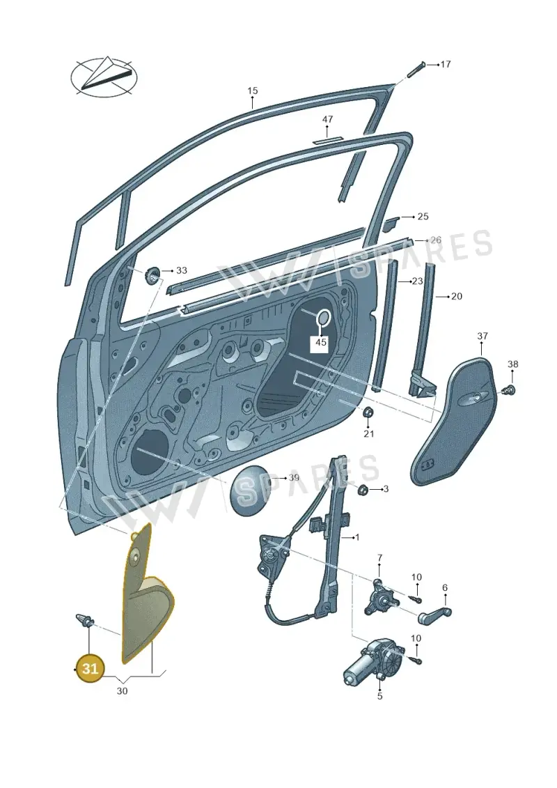WHT005838 — Volkswagen Up! 1.0 BlueMotion (2016-2023) diagram 723837600, position 31