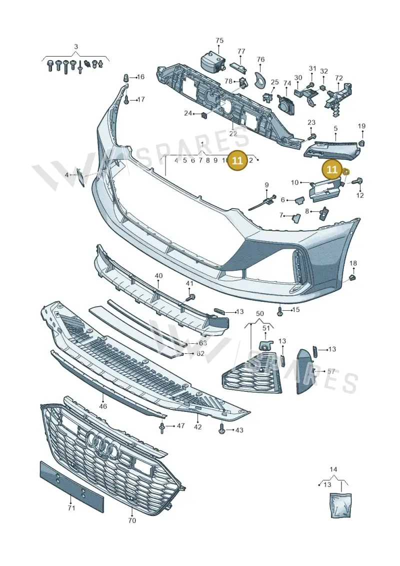 WHT006099 — Audi RS6 Avant (2019-2025) diagram 537807200, position 11