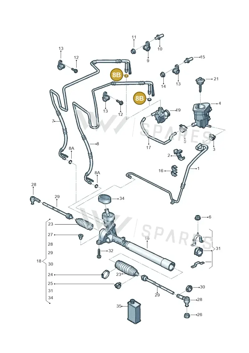 WHT006102 — Volkswagen Jetta (2014-2017) diagram 789422020, position 8B