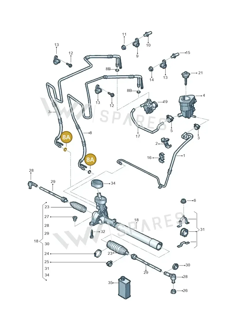WHT006103 — Volkswagen Jetta (2014-2017) diagram 789422020, position 8A