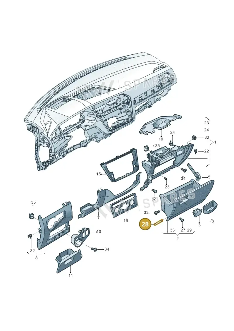 WHT006192 — Volkswagen Tiguan 2.0 4Motion (2017-2024) diagram 833857020, position 28