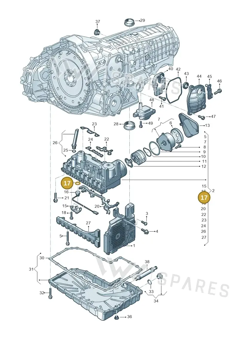 WHT006225 — Volkswagen Phideon (2016-2023) diagram 251325400, position 17