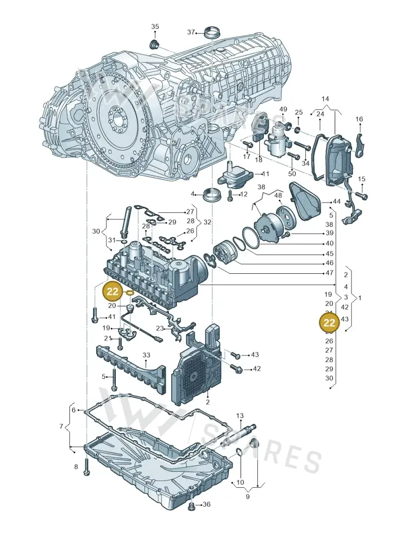 WHT006225 — Audi A6 L 2.0 (2018-) diagram 849325800, position 22