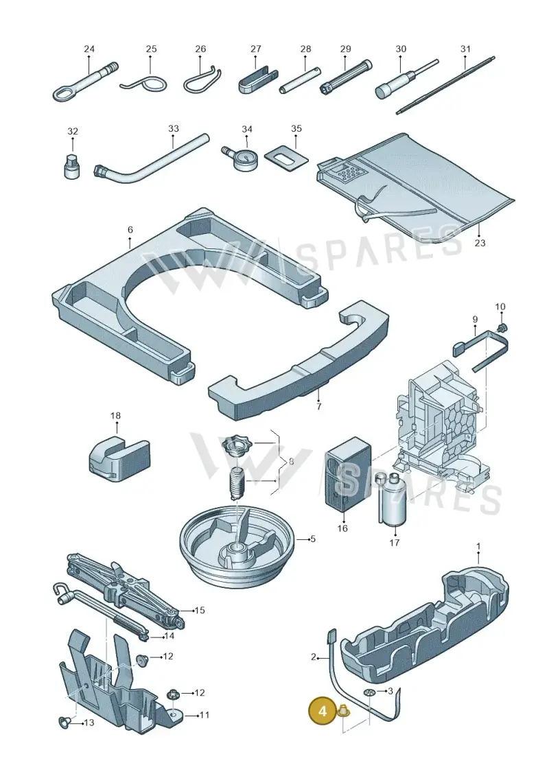 WHT006399 — Audi A3 Sportback (2016-2020) diagram 745011200, position 4+13