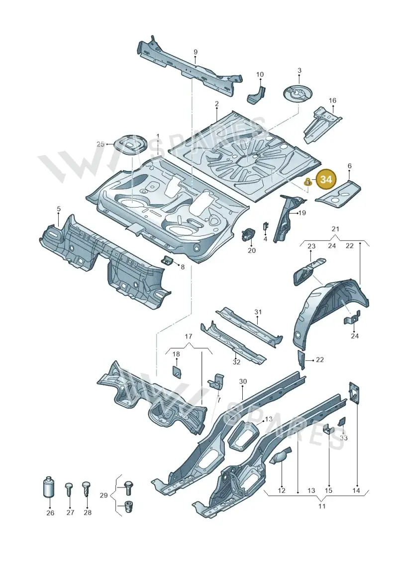 WHT006399 — Audi Q2 (2016-2025) diagram 803803110, position 34
