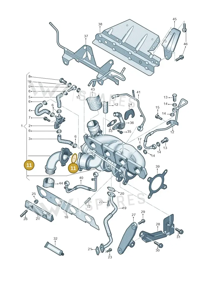 WHT006482 — Volkswagen Polo (2012-2014) diagram 747145580, position 11