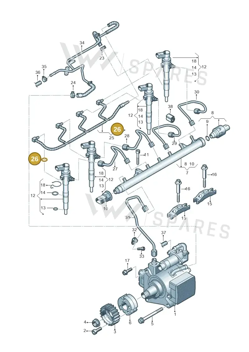 WHT006492 — Volkswagen Caddy kombi (2015-2020) diagram 694130300, position 26