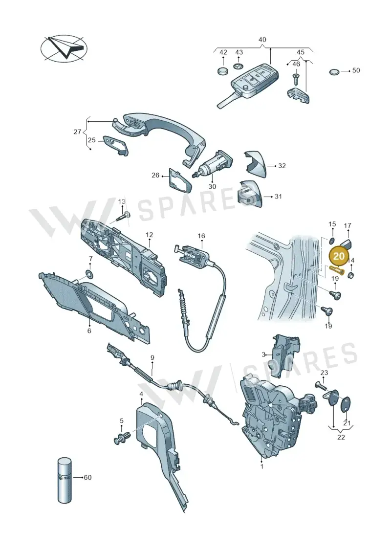 WHT006514 — Volkswagen Golf (2016-2020) diagram 746837000, position 20