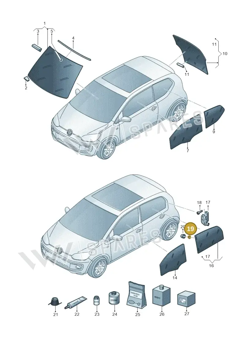 WHT006539 — Volkswagen E-up! (2013-2016) diagram 723845000, position 19