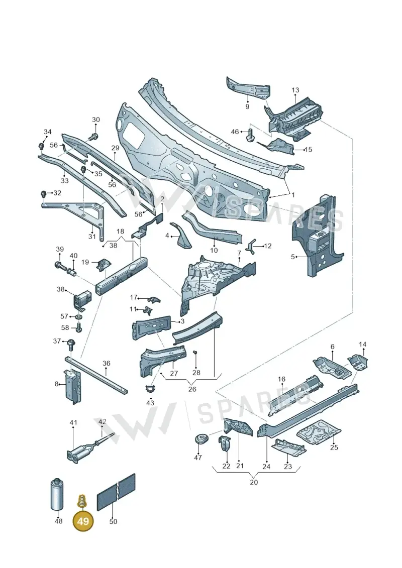 WHT006547 — Volkswagen Touareg (2017-2023) diagram 439805000, position 49