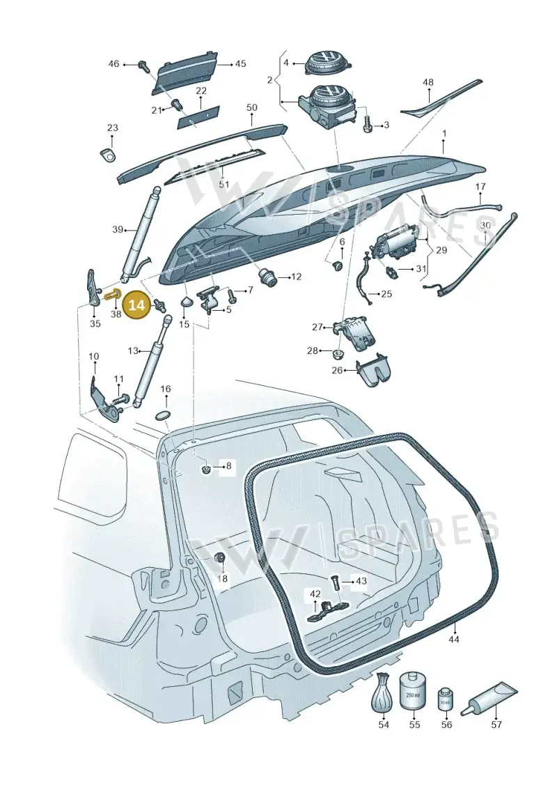WHT006581A — Volkswagen Passat saloon (2014-2024) diagram 793827300, position 14