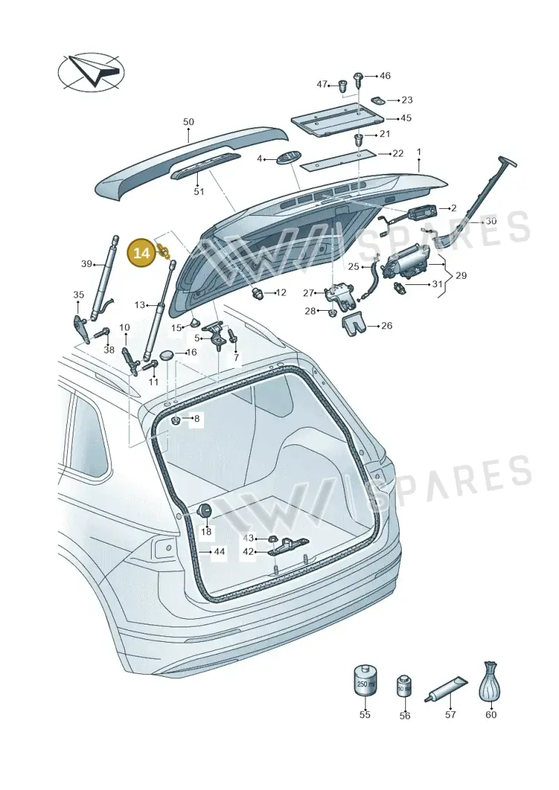 WHT006581A — Volkswagen Tiguan 2.0 4Motion (2016-2024) diagram 884827000, position 14