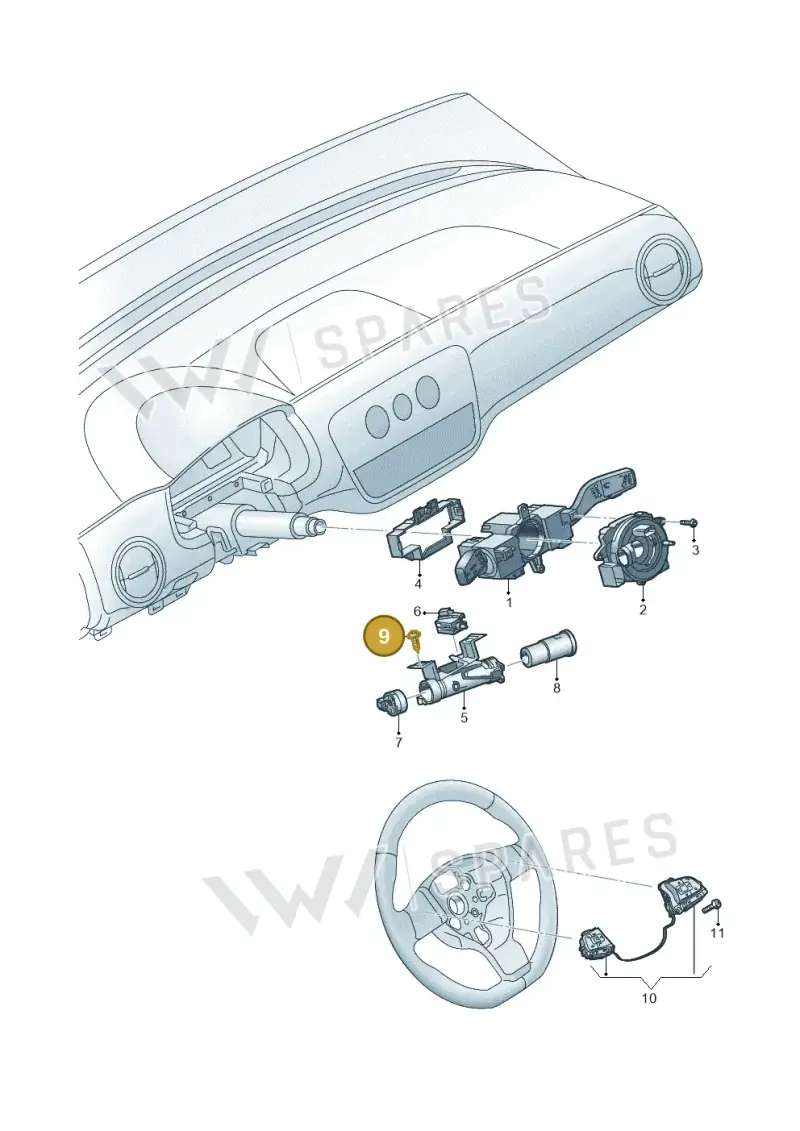 WHT006663 — Volkswagen up! (2016-2023) diagram 892953500, position 9