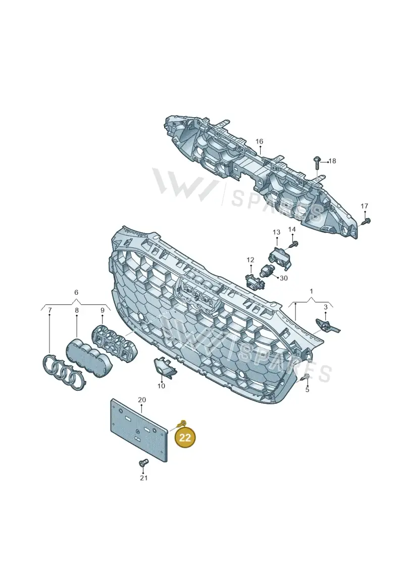 WHT006726 — Audi A3 Sportback (2019-2025) diagram 596853350, position 22