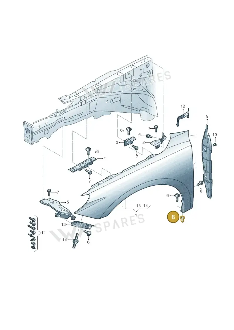 WHT006772A — Audi A1 Sportback (2018-2025) diagram 592821000, position 8