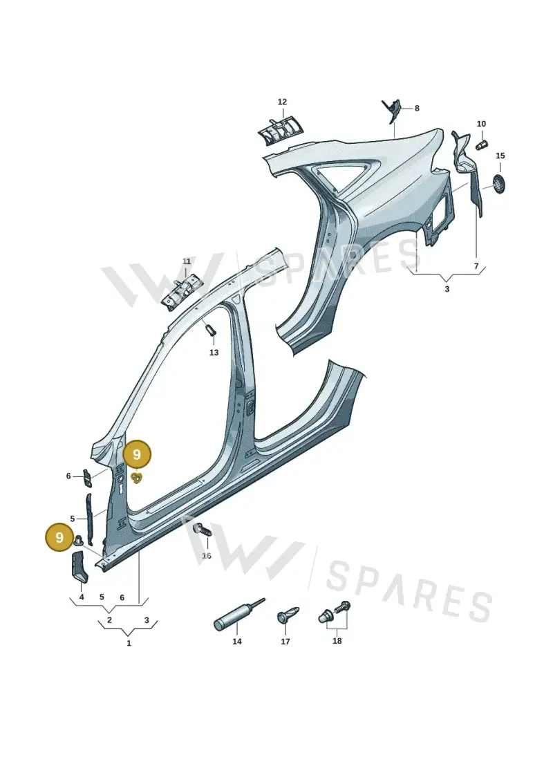 WHT006772A — Audi A5 Limousine (2024-2025) diagram 8wh809050, position 9