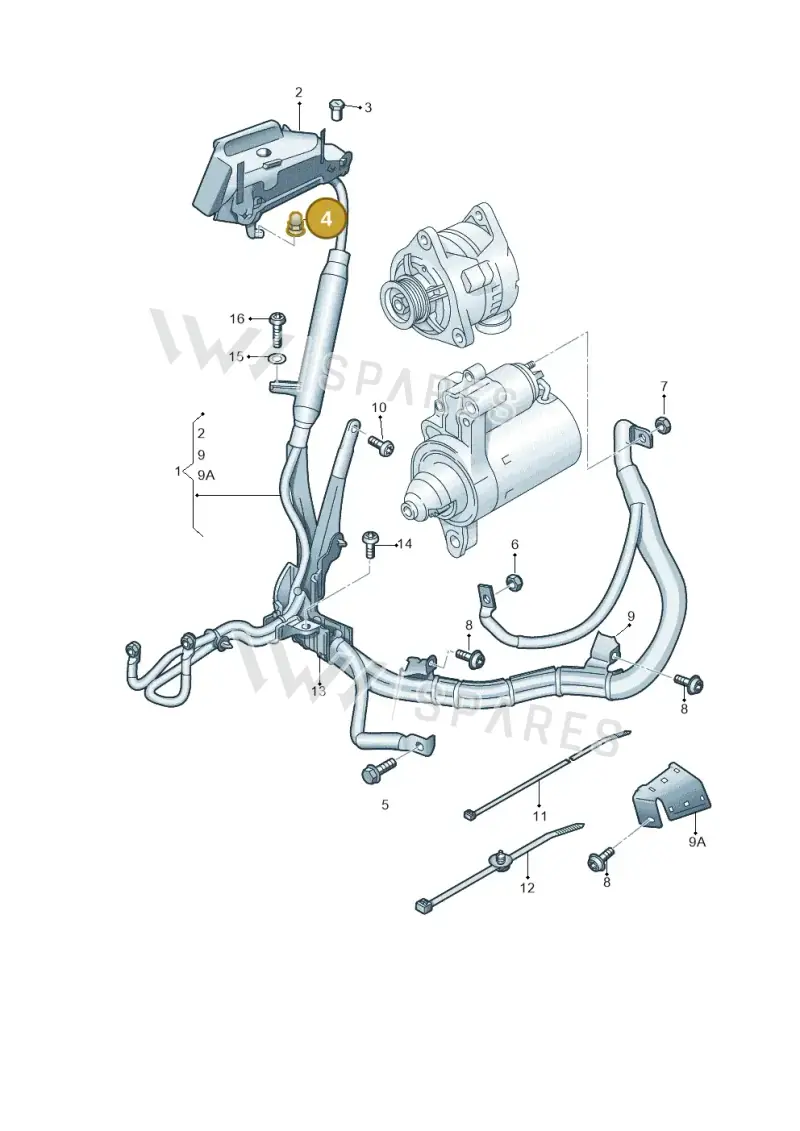 WHT006778 — Audi A8 (2013-2018) diagram 696972050, position 4+14