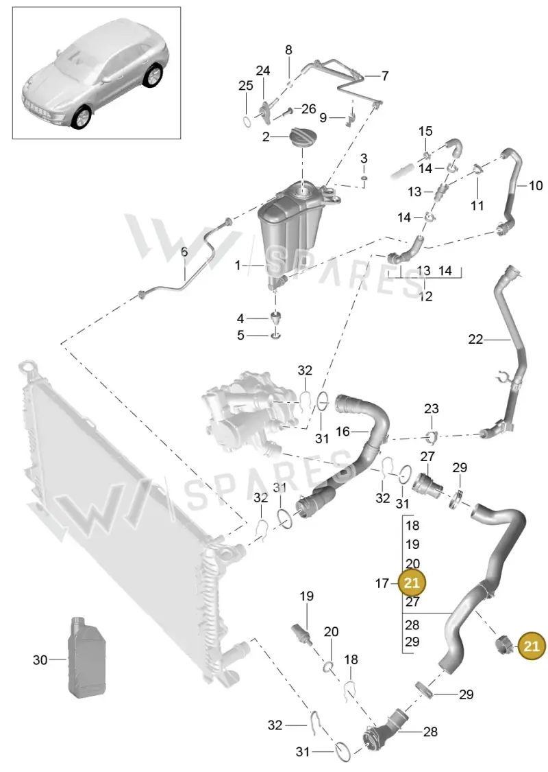 WHT006829 — Porsche Macan (2013-2018) diagram p44105060, position 21