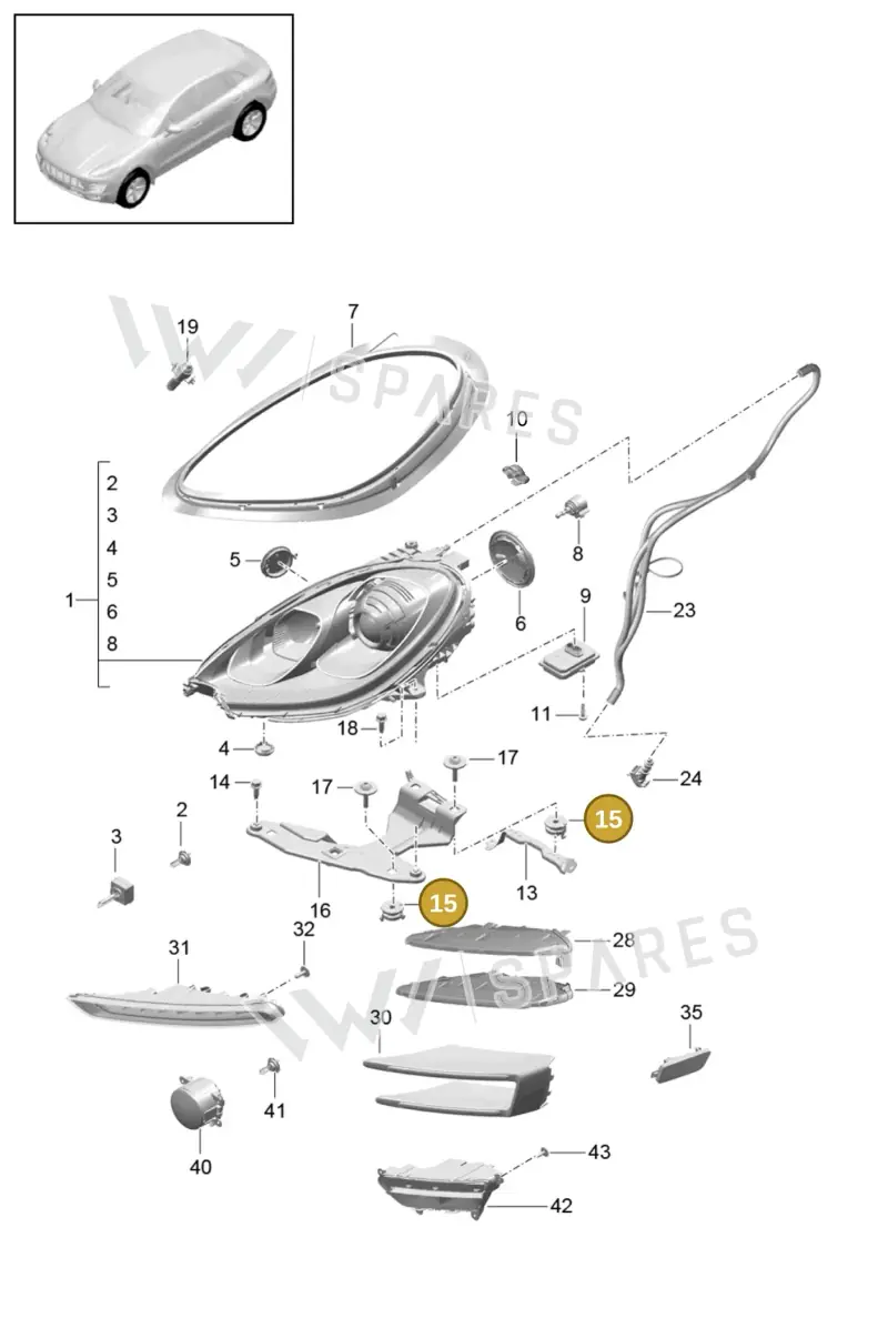 WHT006897 — Porsche Macan (2013-2018) diagram p44905000, position 14+15