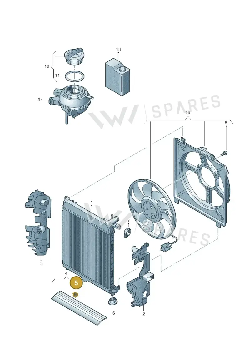 WHT006971 — Volkswagen E-up! (2016-2023) diagram 772121700, position 5