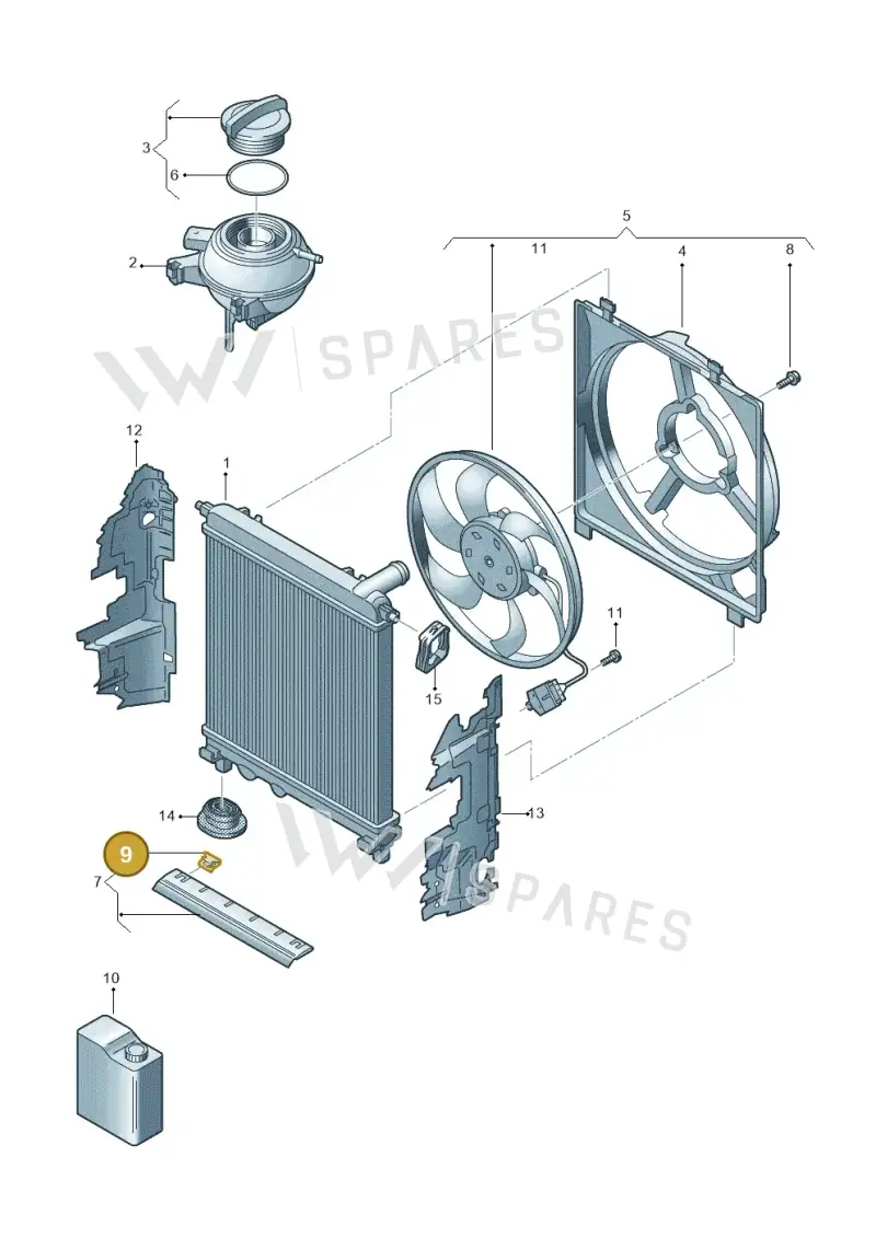 WHT006971 — Volkswagen Up! 1.0 BlueMotion (2016-2023) diagram 892122010, position 9