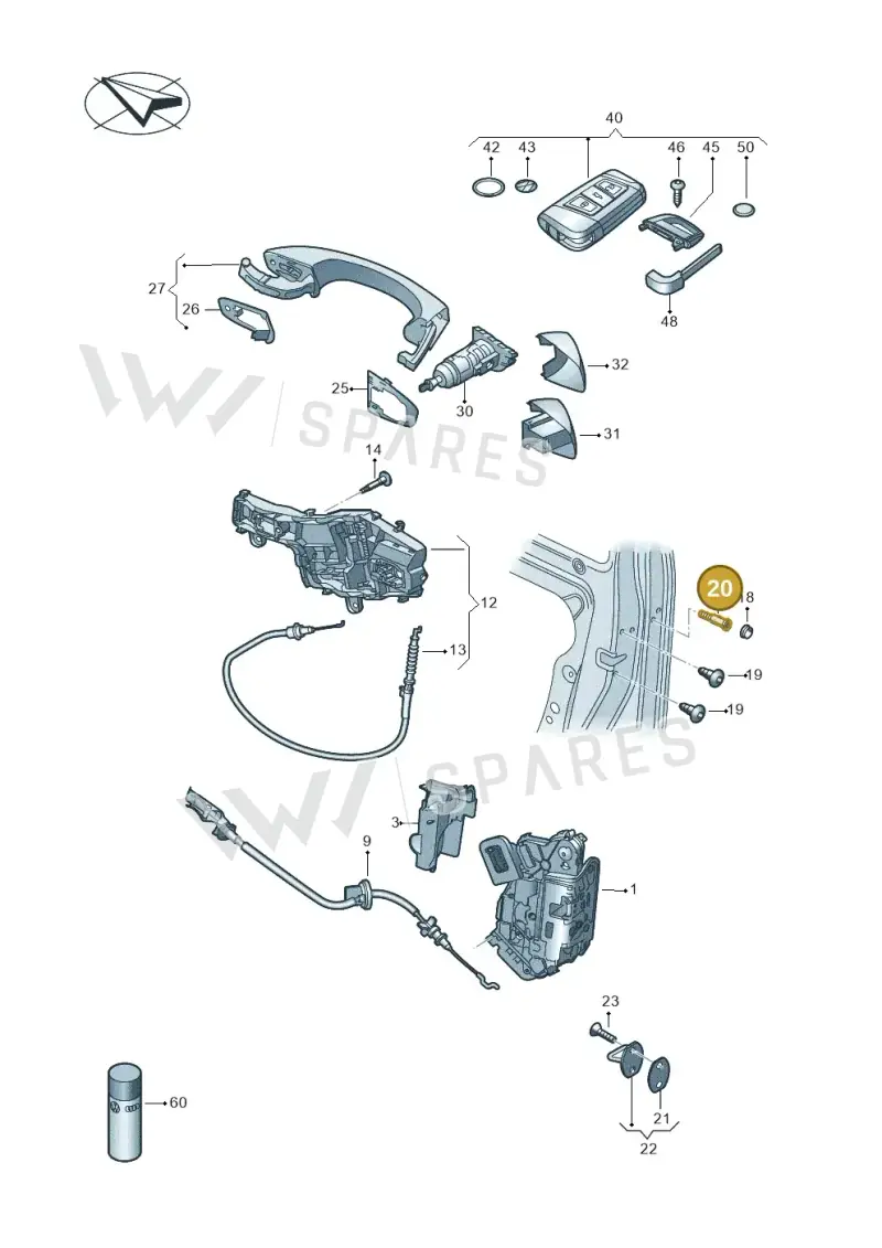 WHT006997 — Volkswagen Passat Saloon (2014-2024) diagram 793837000, position 20