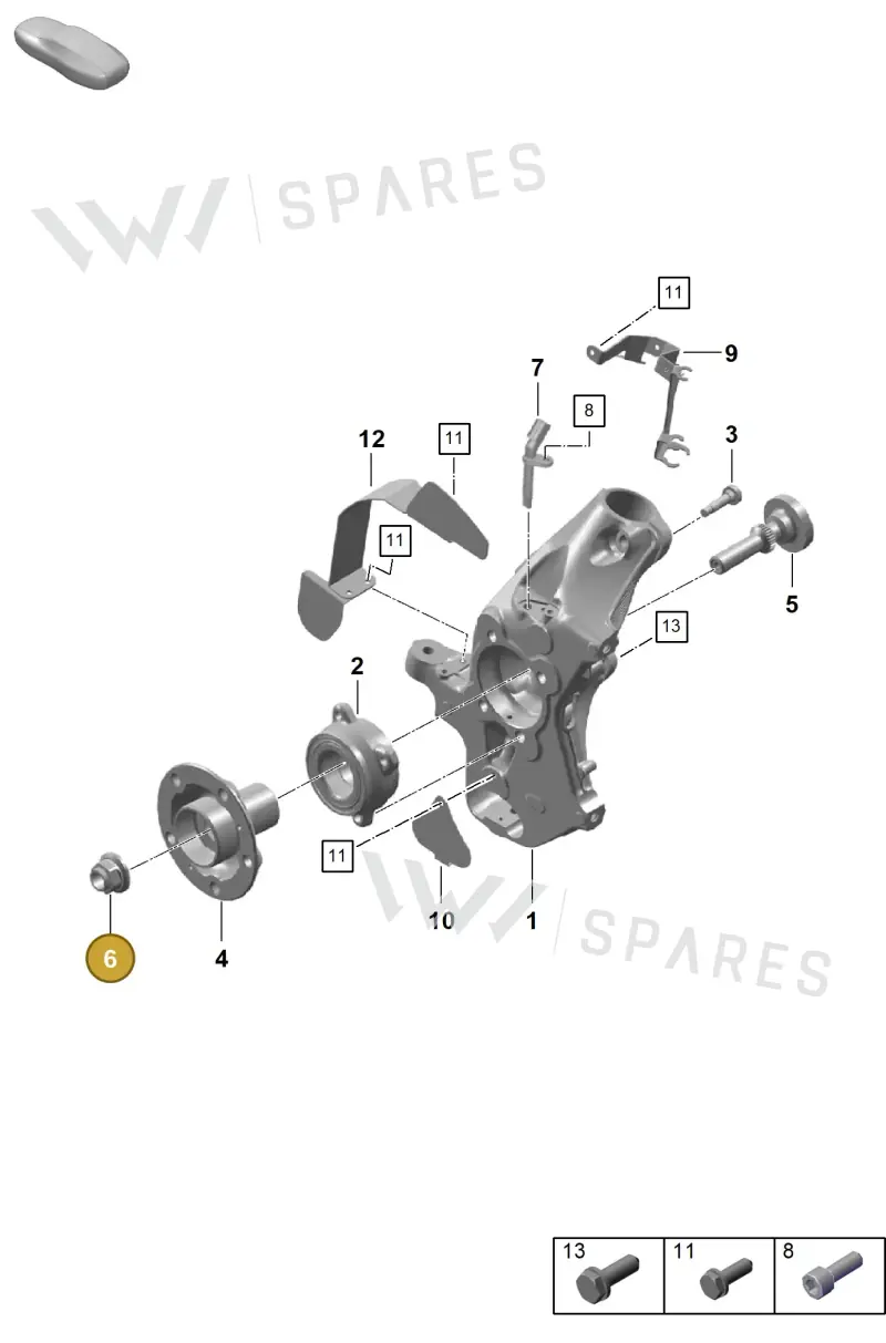 WHT007021 — Porsche Boxster Spyder (2019-2020) diagram p54401050, position 6