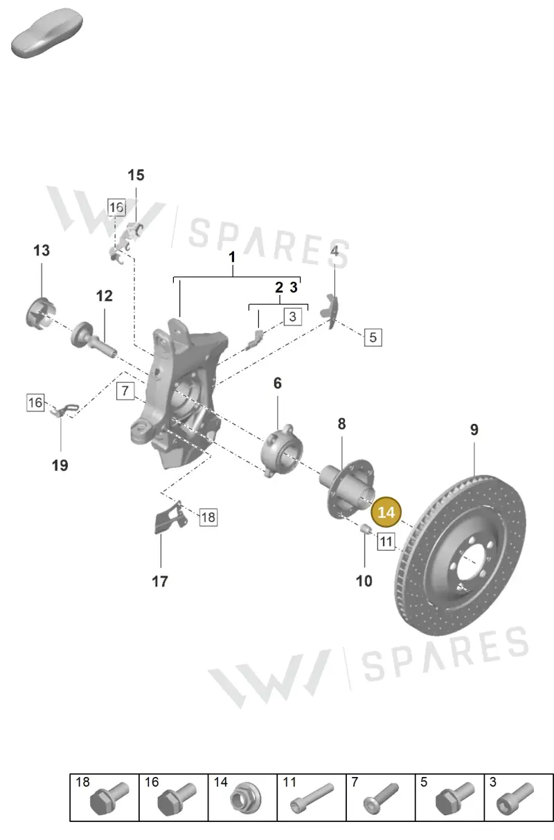 WHT007021 — Porsche 911 (2021-2022) diagram p59401050, position 14