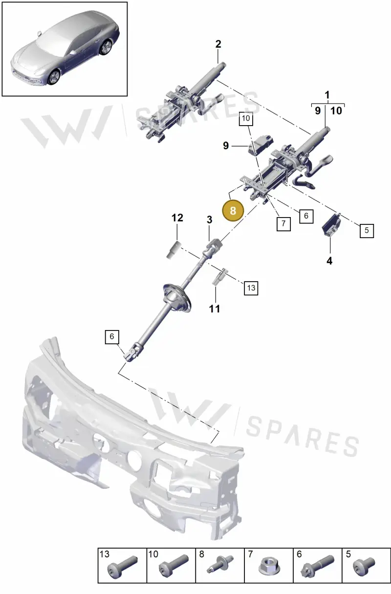 WHT007033 — Porsche Panamera (2016-2020) diagram p49403060, position 8