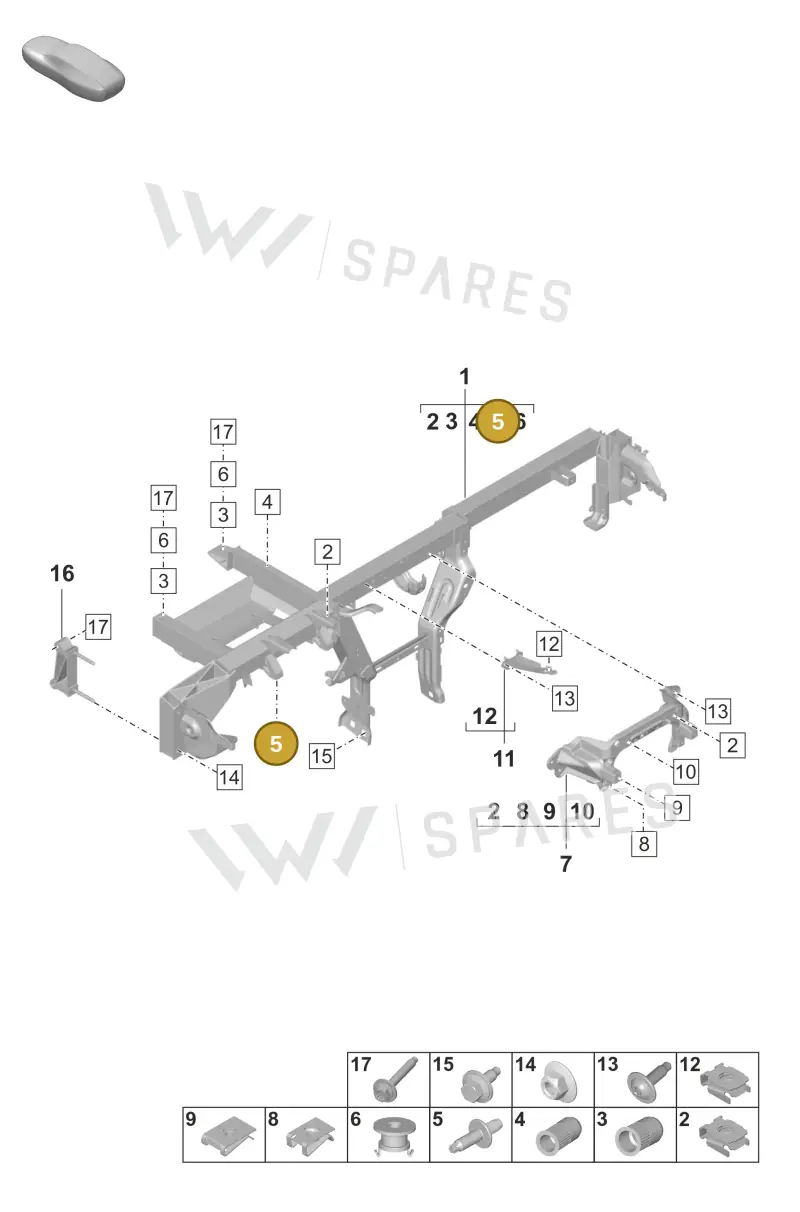 WHT007033 — Porsche Taycan Sport Turismo (2023-2025) diagram p56809120, position 5