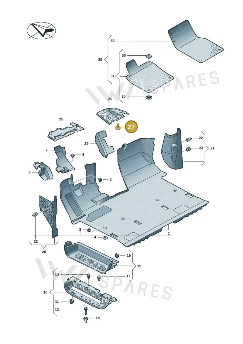 WHT007080 — Volkswagen Multivan (2021-) diagram 7t0863000, position 27