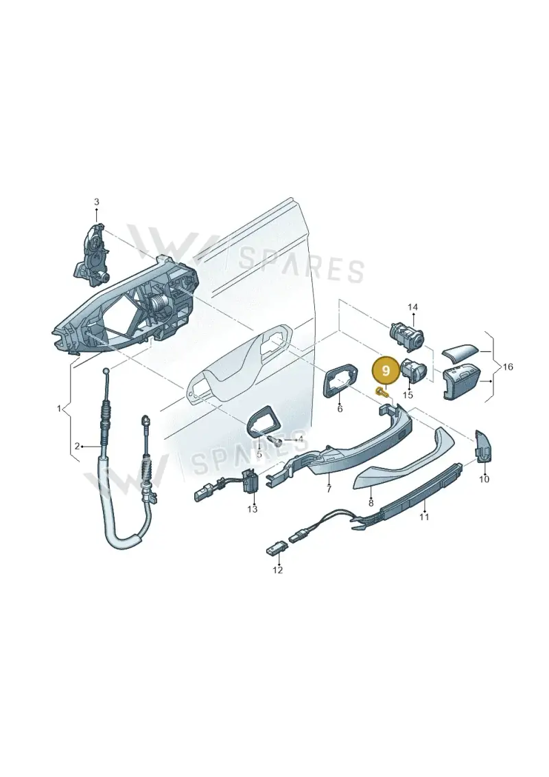 WHT007097 — Audi RS e-tron GT (2020-2025) diagram 838837000, position 9