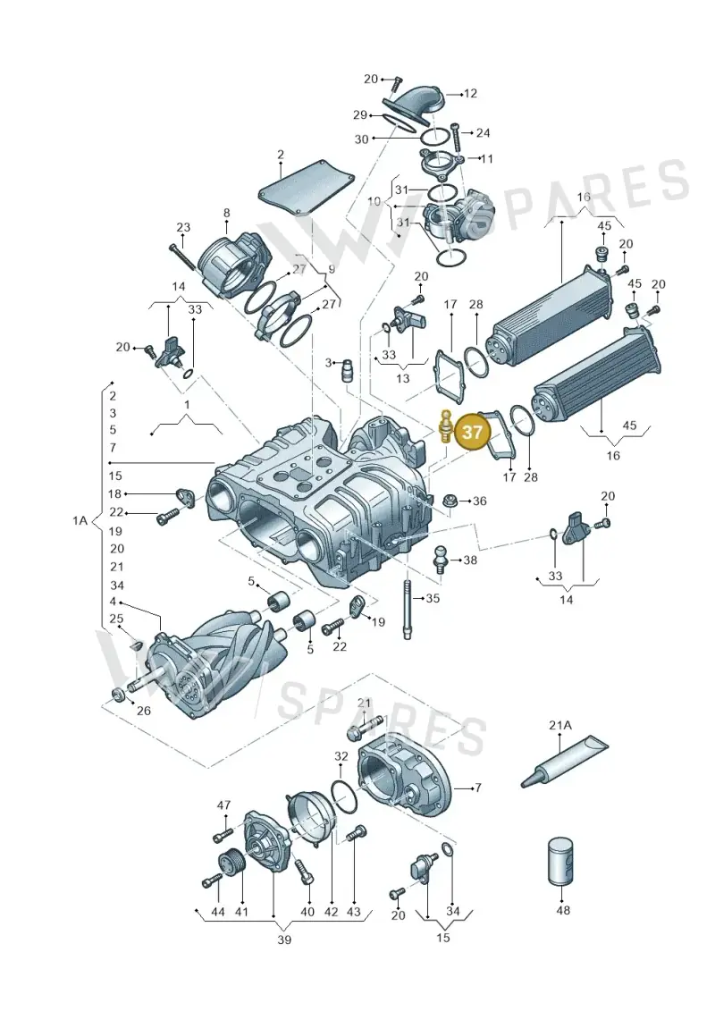 WHT007154 — Volkswagen Phideon (2016-2023) diagram 771145250, position 37