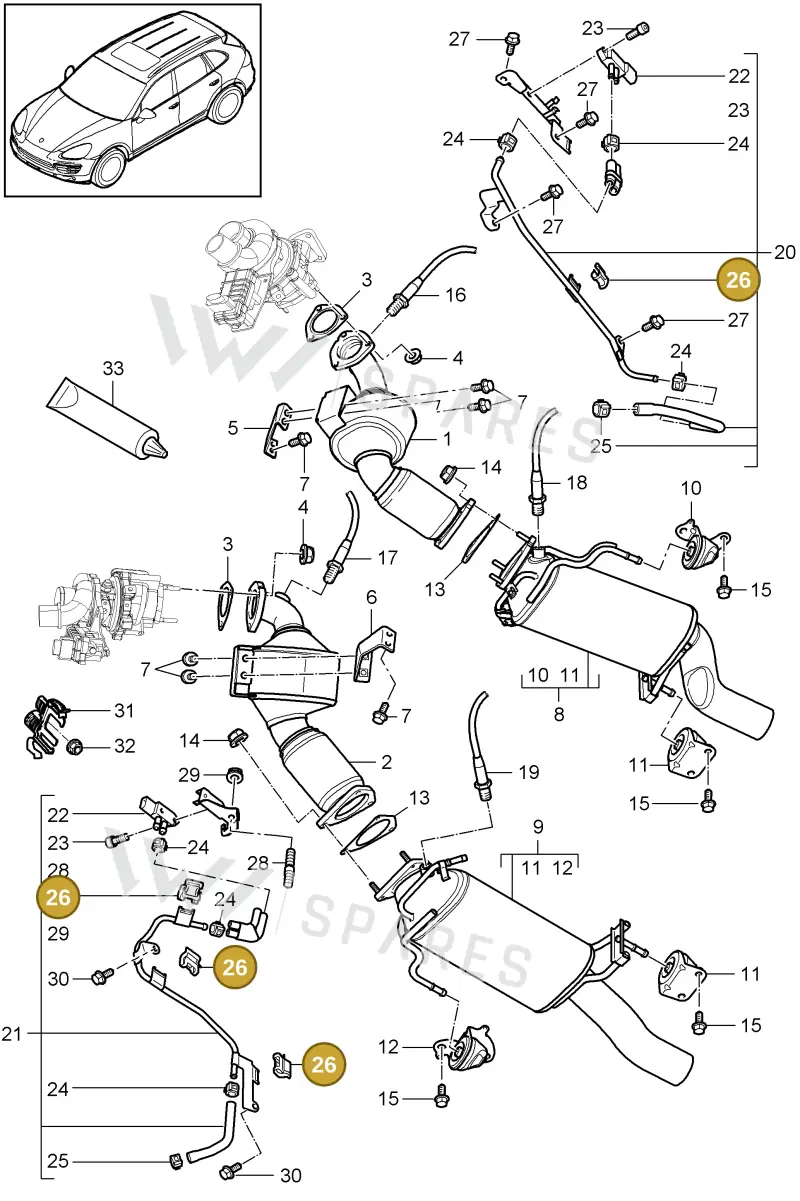 WHT007299 — Porsche Cayenne (2010-2018) diagram p37202020, position 26+27