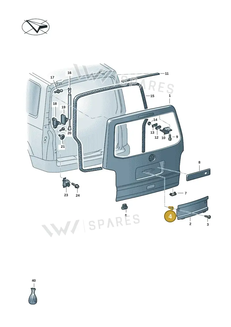 WHT007341 — Volkswagen Caravelle (2019-2024) diagram 7ep827000, position 4