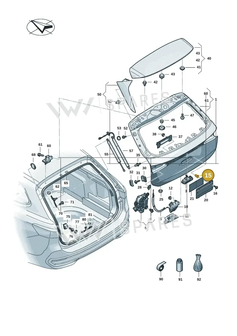 WHT007341 — Volkswagen Passat estate (2023-) diagram 3j0827000, position 15
