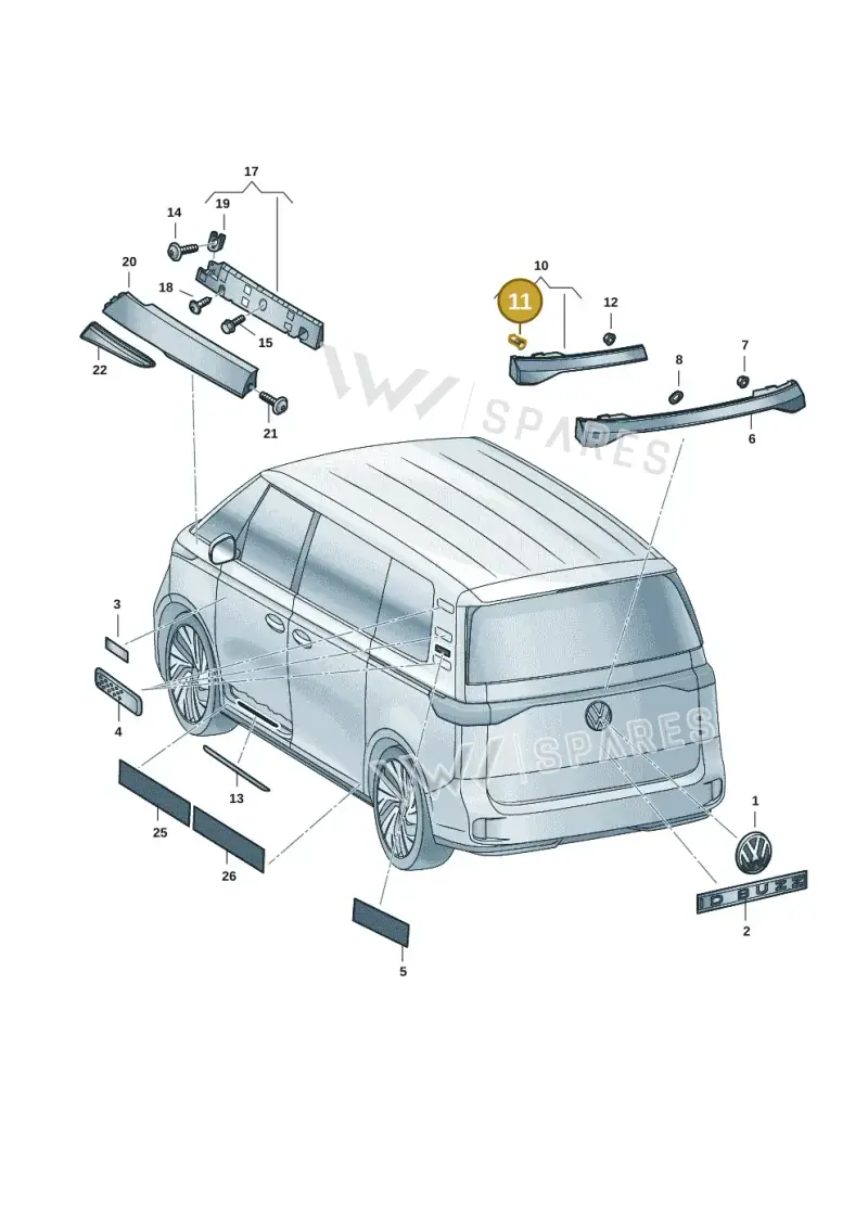 WHT007362A — Volkswagen ID.Buzz (2022-) diagram 15a853350, position 11