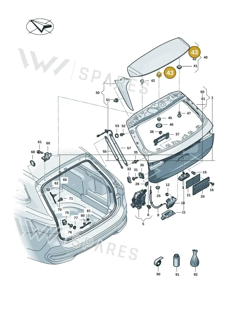WHT007362A — Volkswagen Passat estate (2023-) diagram 3j0827000, position 43