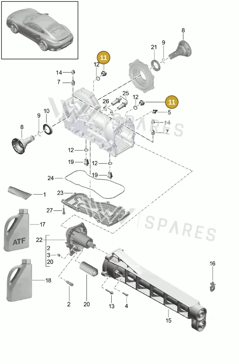 WHT007394 — Porsche 911 (2013-2020) diagram p42305015, position 11
