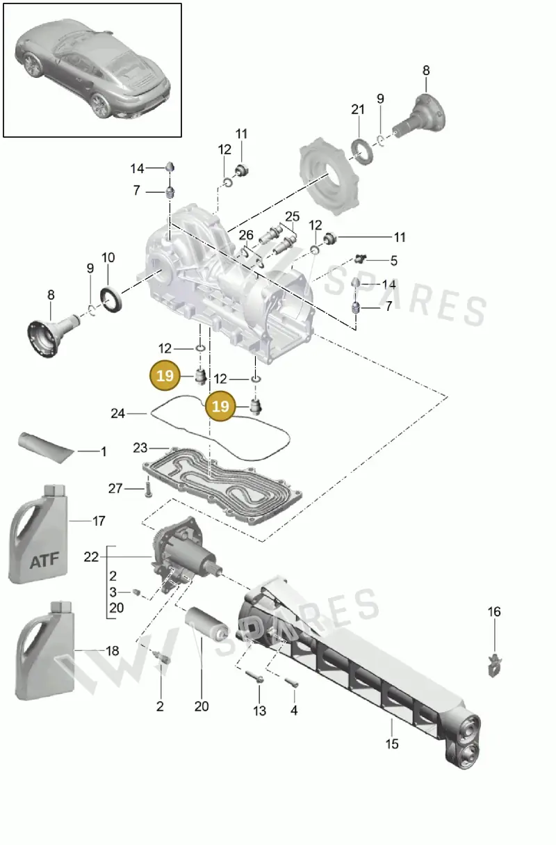 WHT007394A — Porsche 911 (2013-2020) diagram p42305015, position 19