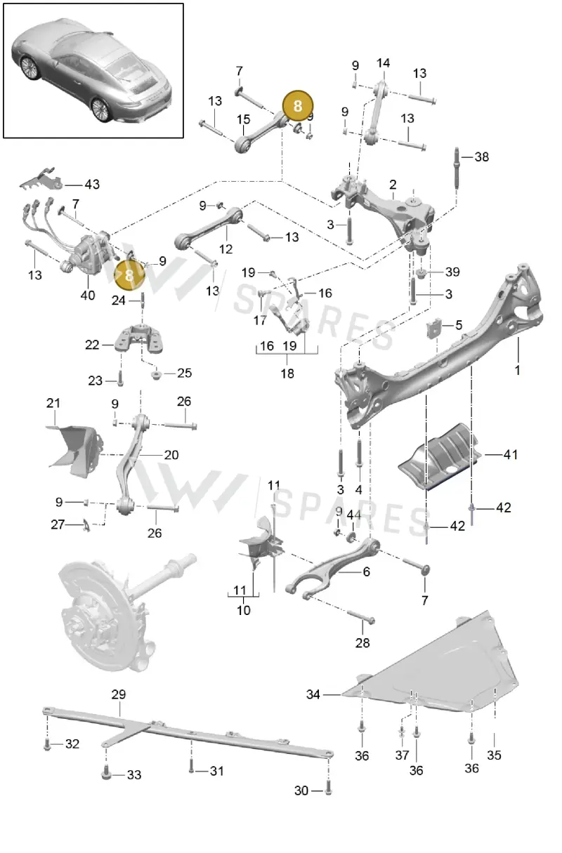 WHT007492 — Porsche 911 (2016-2019) diagram p47501001, position 8