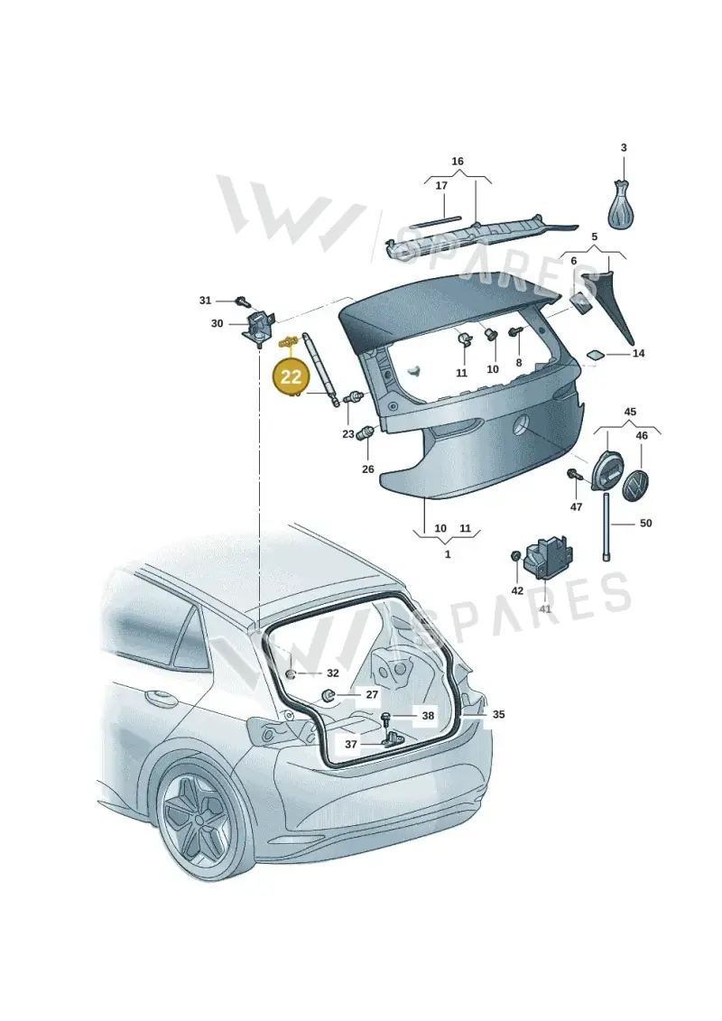 WHT007500 — Volkswagen ID.3 (2021-) diagram 10d827000, position 22
