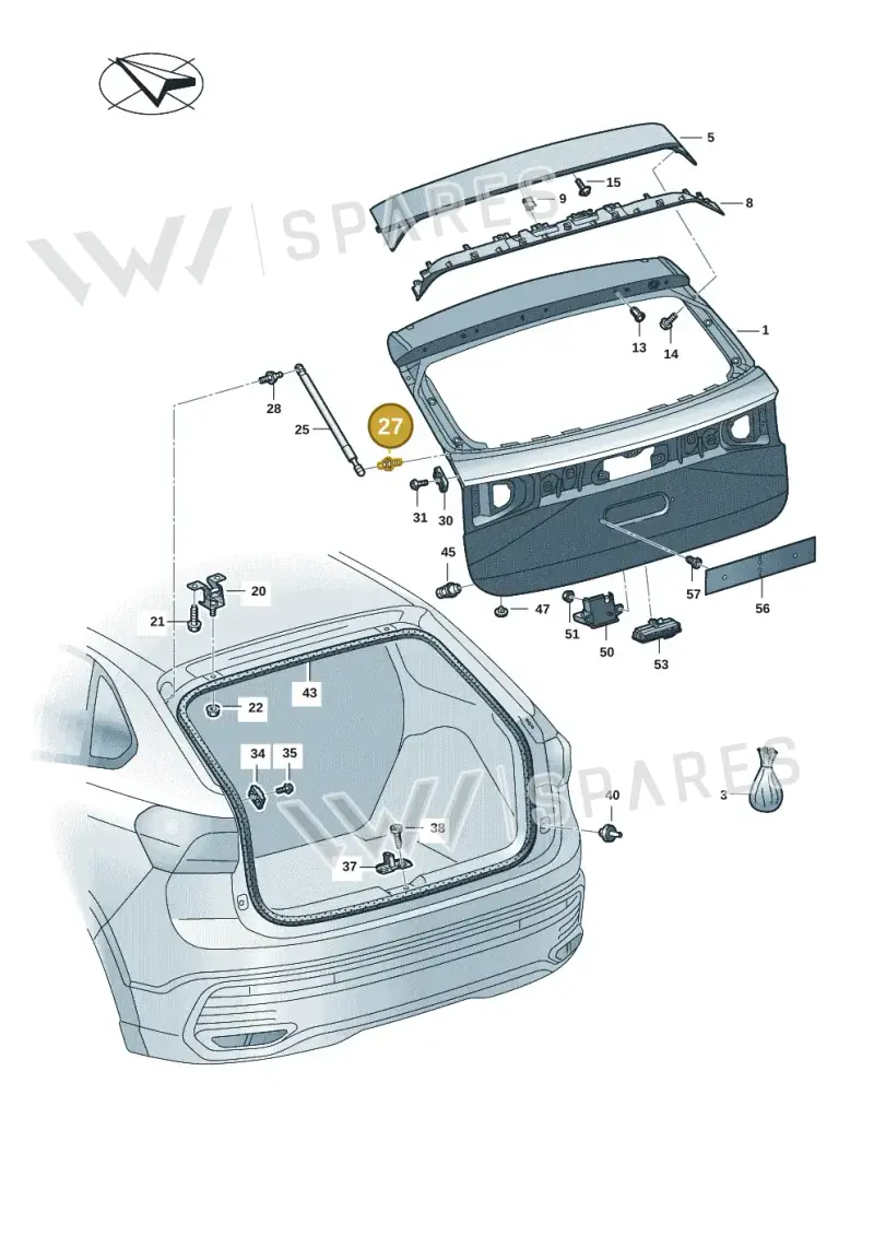 WHT007500 — Volkswagen Taigo (2021-2024) diagram 2f0827000, position 27
