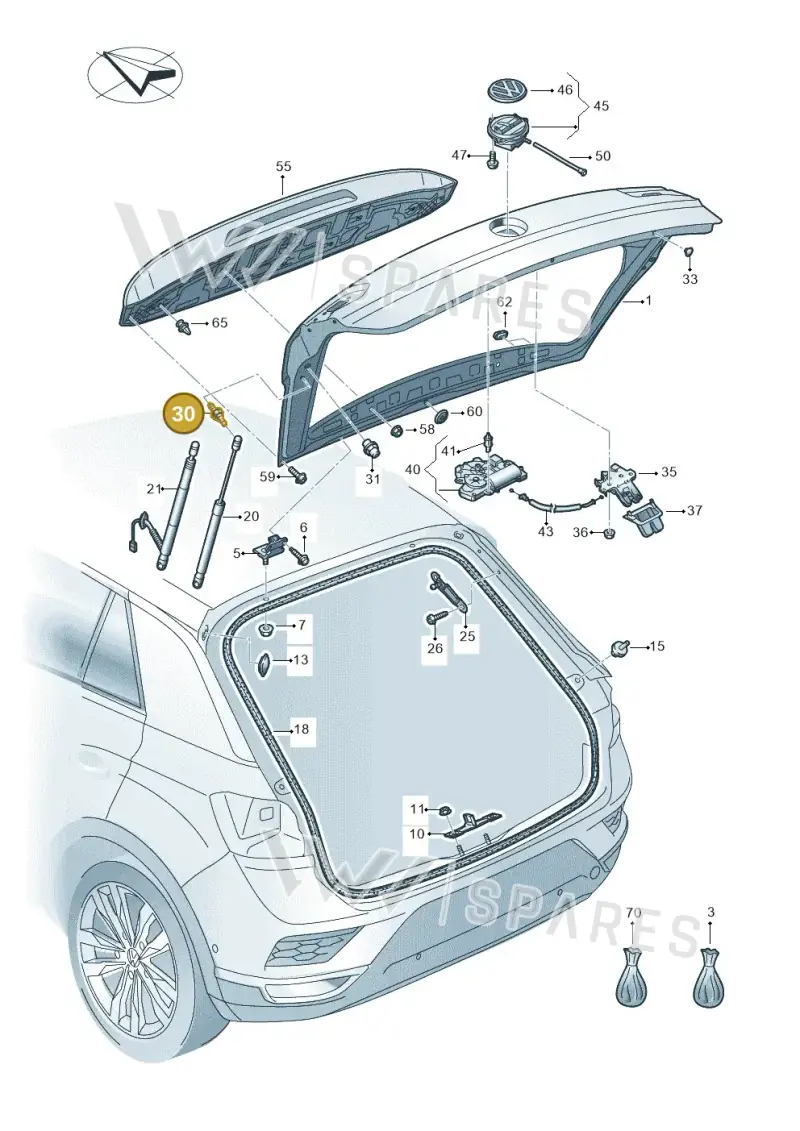 WHT007502 — Volkswagen T-Roc BlueMotion (2017-2024) diagram 813827000, position 30
