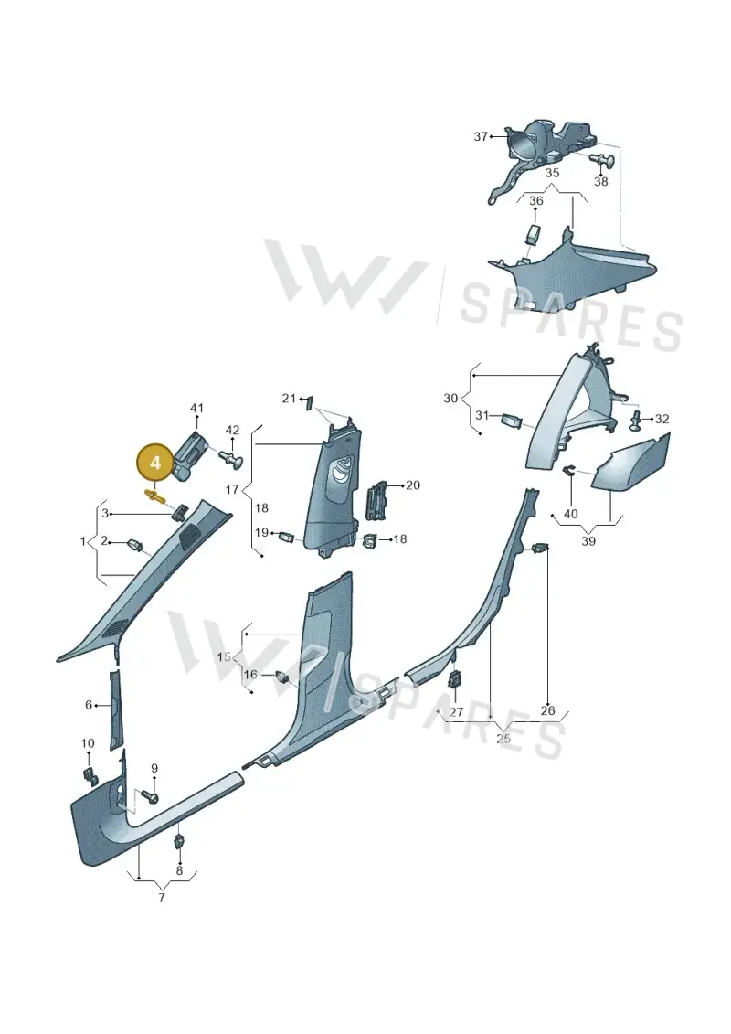 WHT007506 — Audi RS7 Sportback (2019-2025) diagram 435867650, position 4