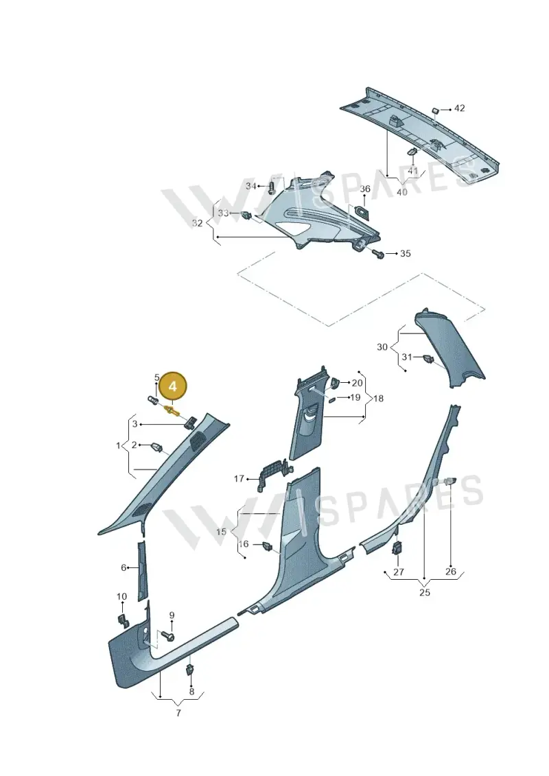 WHT007506 — Audi RS4 Avant (2017-2025) diagram 438867650, position 4