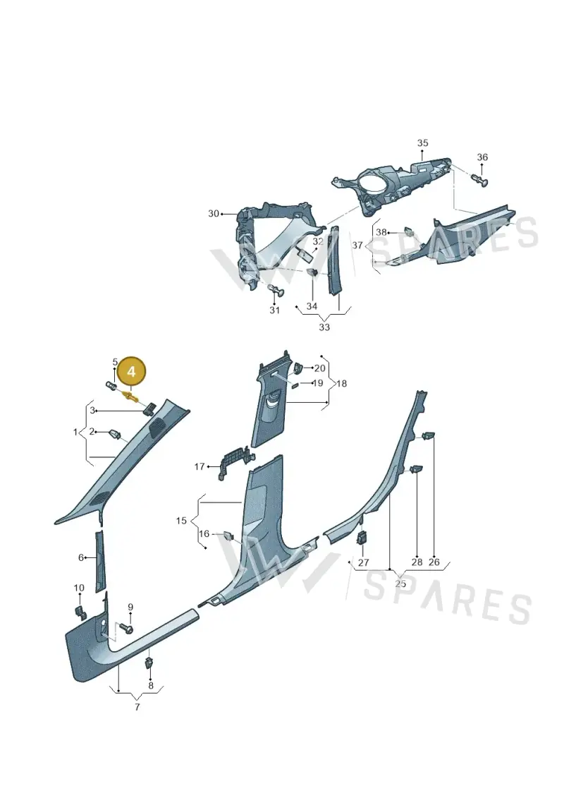 WHT007506 — Audi RS5 Sportback (2017-2025) diagram 897867660, position 4