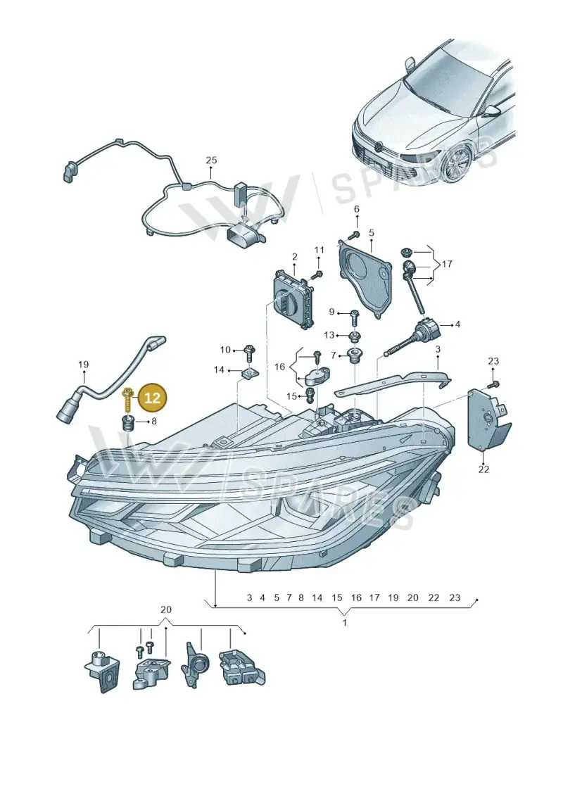 WHT007527 — Volkswagen Passat estate (2023-) diagram 3j0941010, position 12