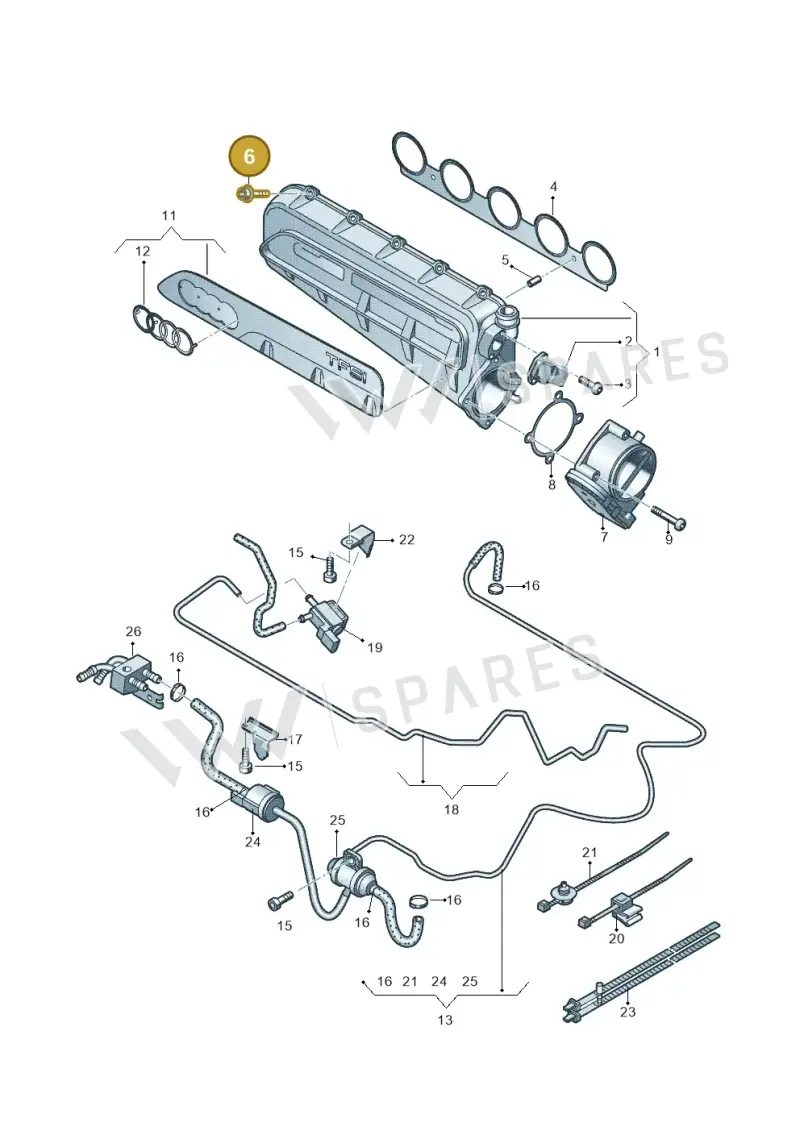 WHT007538 — Audi RS3 Sportback (2015-2016) diagram 676133320, position 6