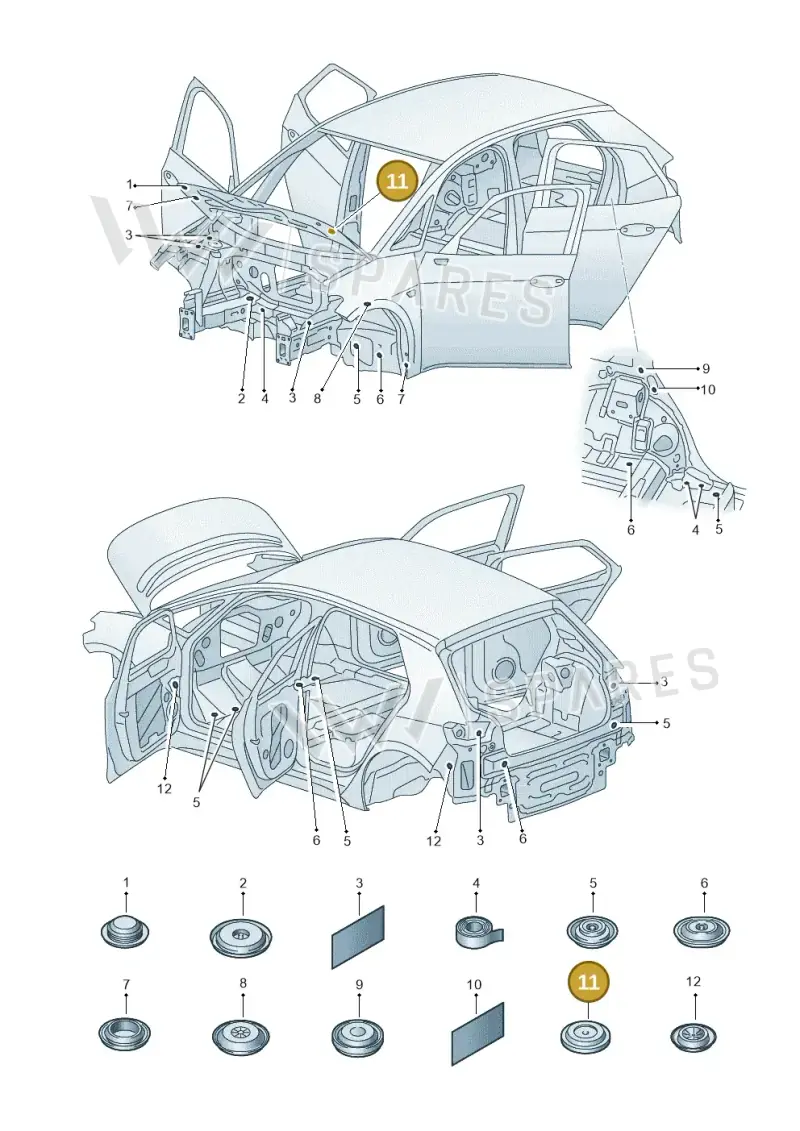 WHT007625 — Volkswagen ID.3 Pro (2019-2024) diagram 10a803035, position 11